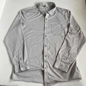 TRAVIS MATHEW Mens' Black Gray Checked Long Sleeve Button Up Shirt Size XL